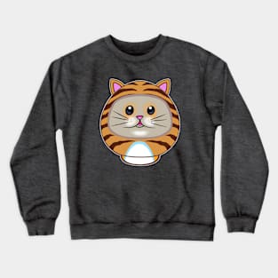 Cute Tiger Kitty Daruma Doll Crewneck Sweatshirt